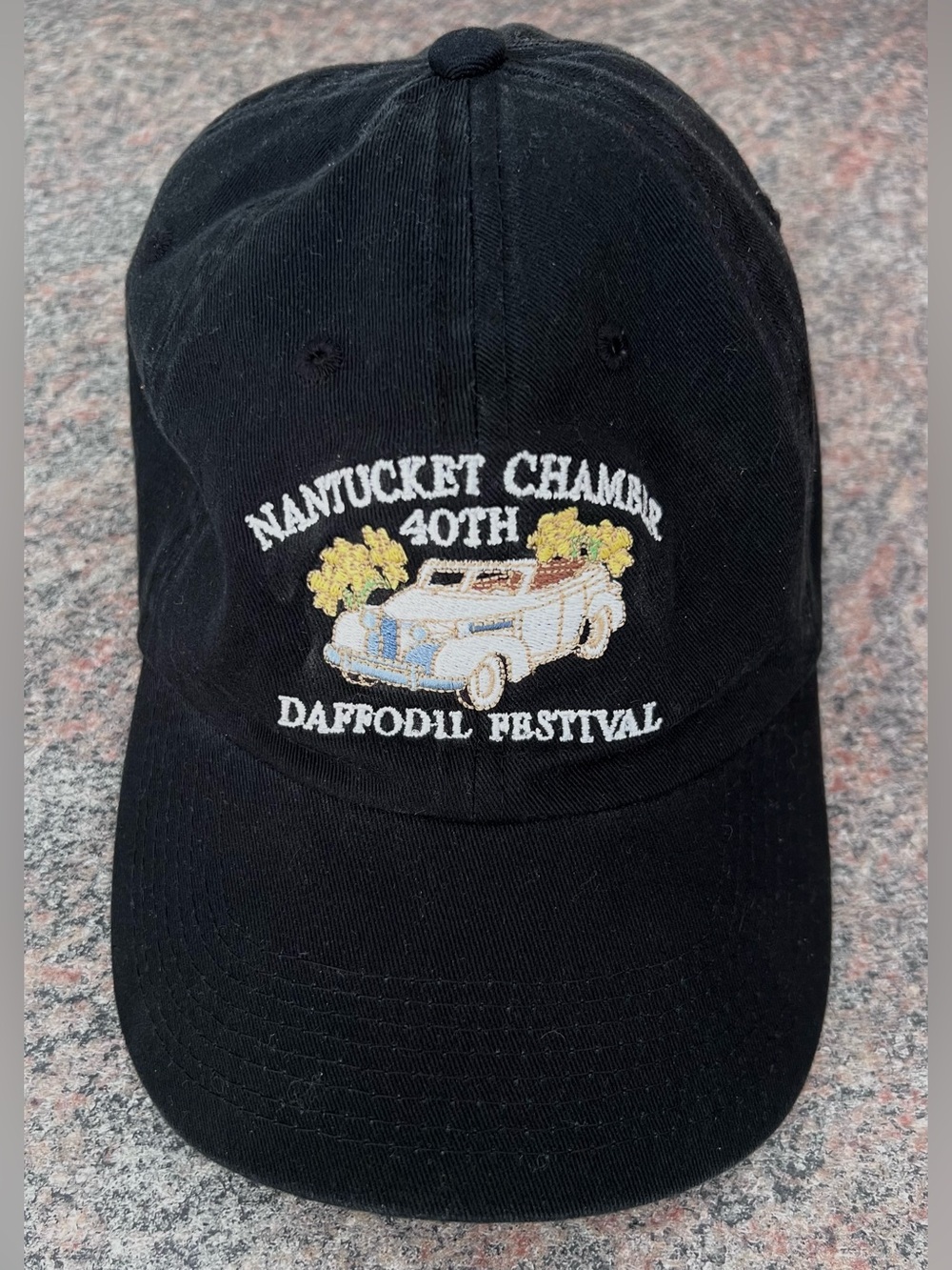 Limited Edition Nantucket Daffodil Festival Black Adjustable Baseball Cap